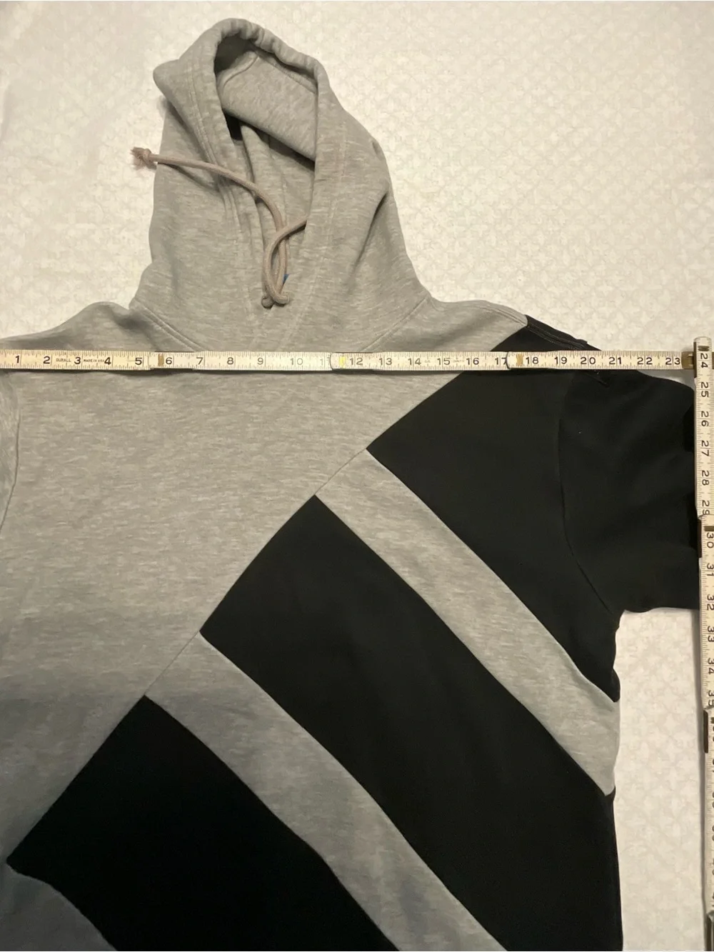 adidas Men's Gray & Black Diagonal Panel Hoodie